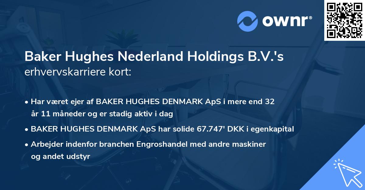 Baker Hughes Nederland Holdings B.V.'s erhvervskarriere kort