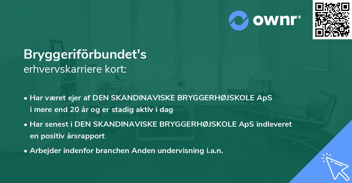 Bryggeriförbundet's erhvervskarriere kort