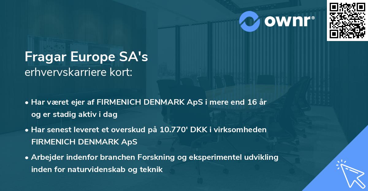 Fragar Europe SA's erhvervskarriere kort