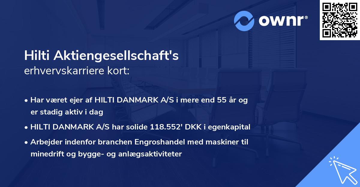 Hilti Aktiengesellschaft's erhvervskarriere kort