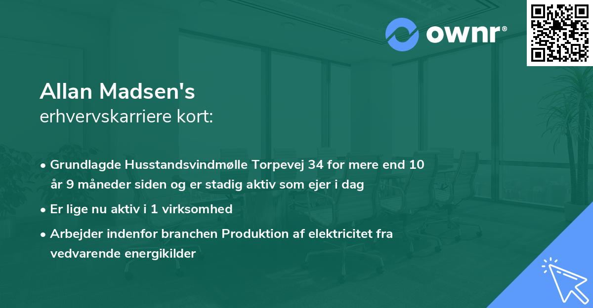 Allan Madsen's erhvervskarriere kort