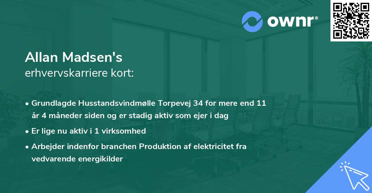 Allan Madsen's erhvervskarriere kort