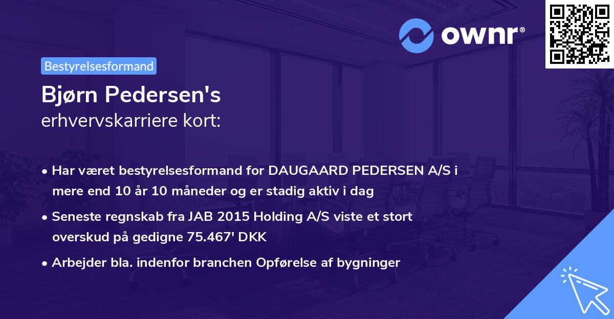 Bjørn Pedersen's erhvervskarriere kort