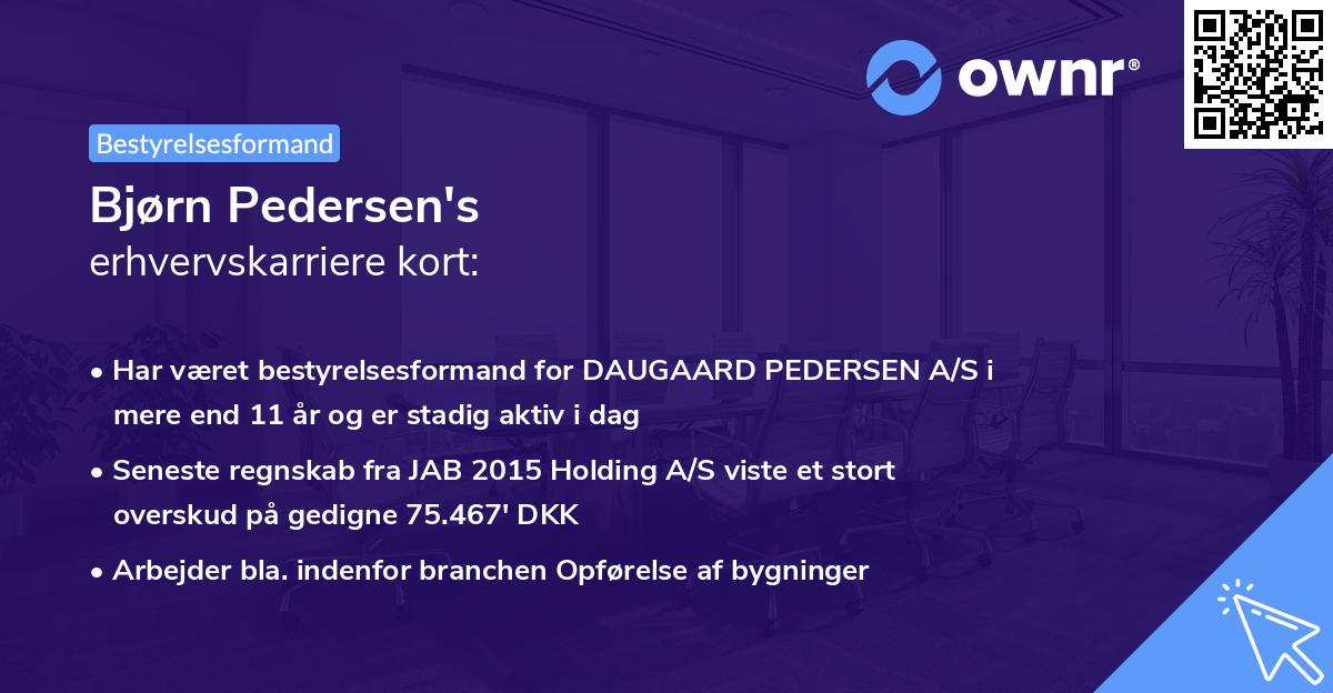 Bjørn Pedersen's erhvervskarriere kort