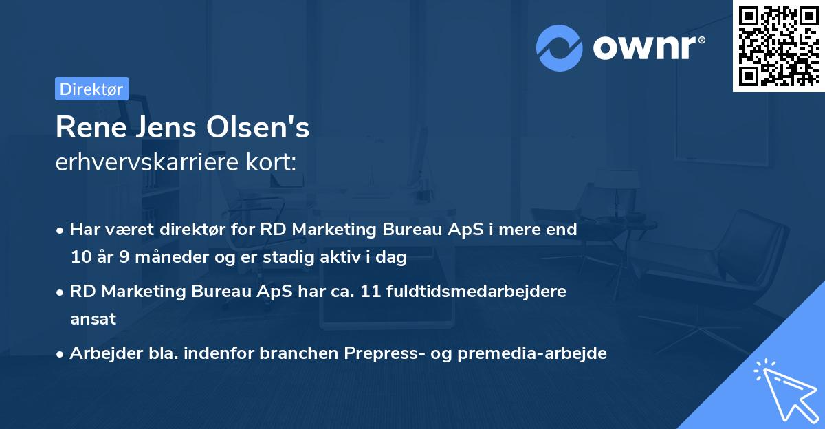 Rene Jens Olsen's erhvervskarriere kort
