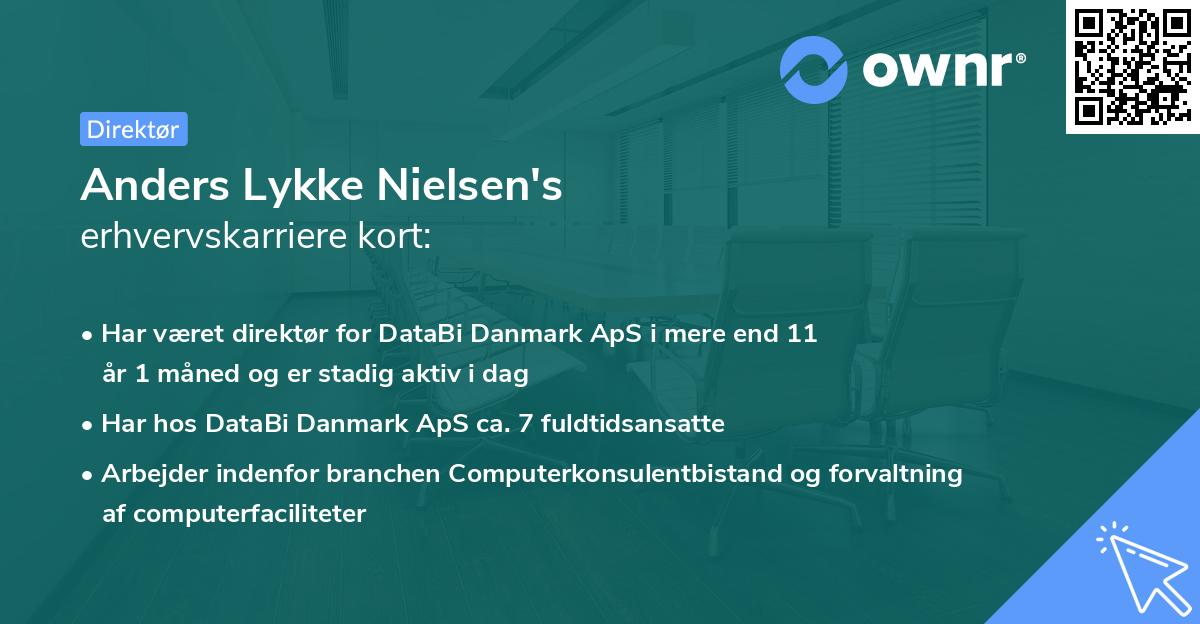 Anders Lykke Nielsen's erhvervskarriere kort