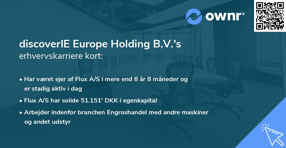 discoverIE Europe Holding B.V.'s erhvervskarriere kort