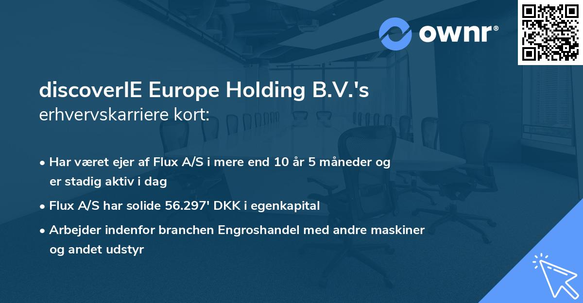 discoverIE Europe Holding B.V.'s erhvervskarriere kort
