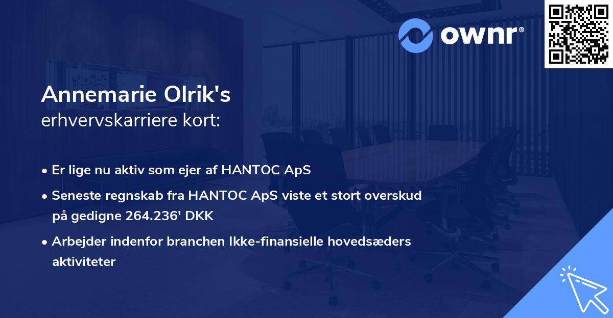Annemarie Olrik's erhvervskarriere kort