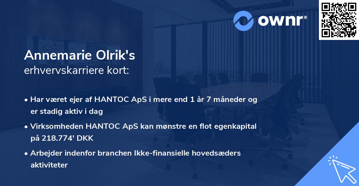Annemarie Olrik's erhvervskarriere kort
