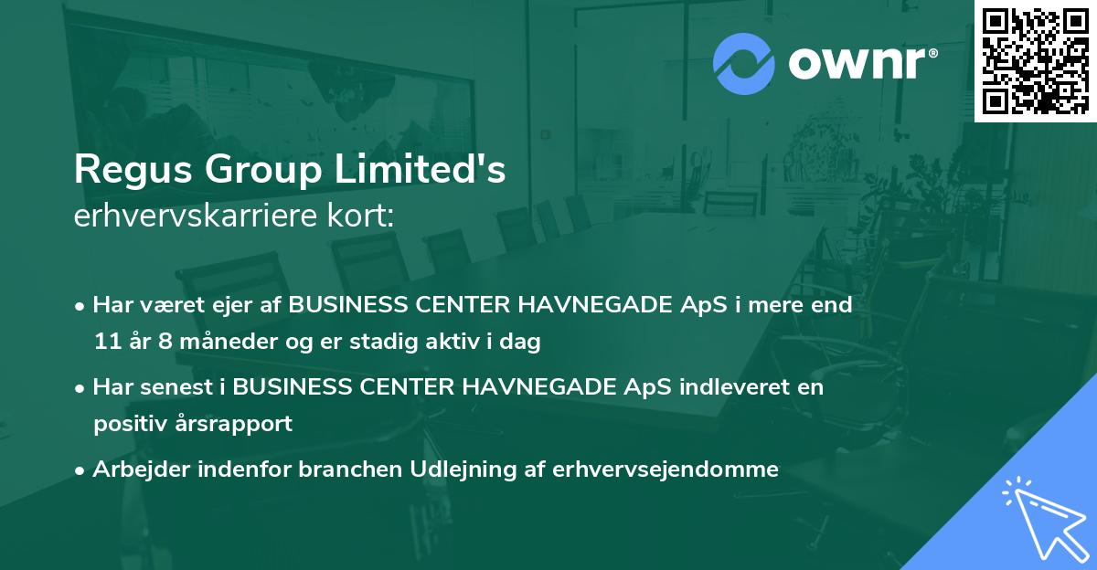 Regus Group Limited's erhvervskarriere kort