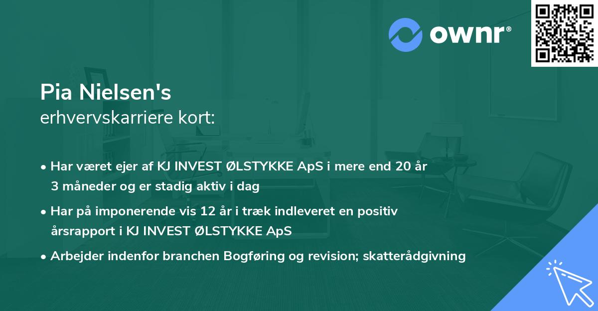 Pia Nielsen's erhvervskarriere kort