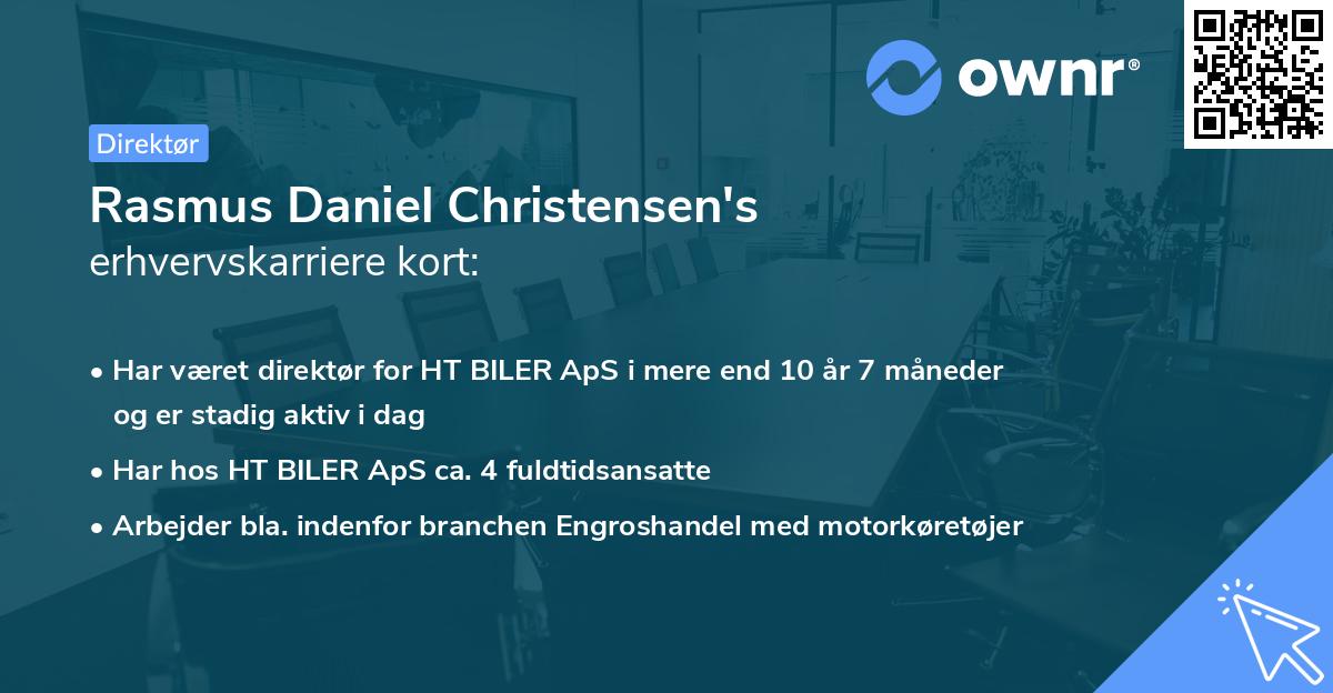 Rasmus Daniel Christensen's erhvervskarriere kort