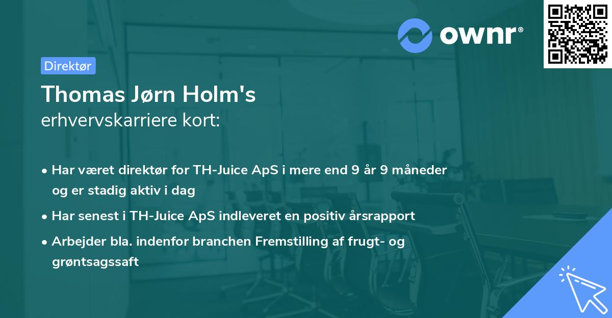 Thomas Jørn Holm's erhvervskarriere kort