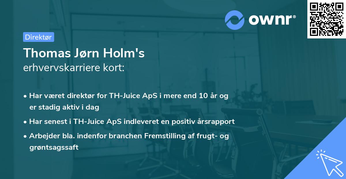Thomas Jørn Holm's erhvervskarriere kort
