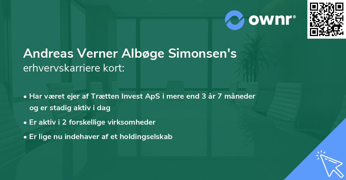Andreas Verner Albøge Simonsen's erhvervskarriere kort