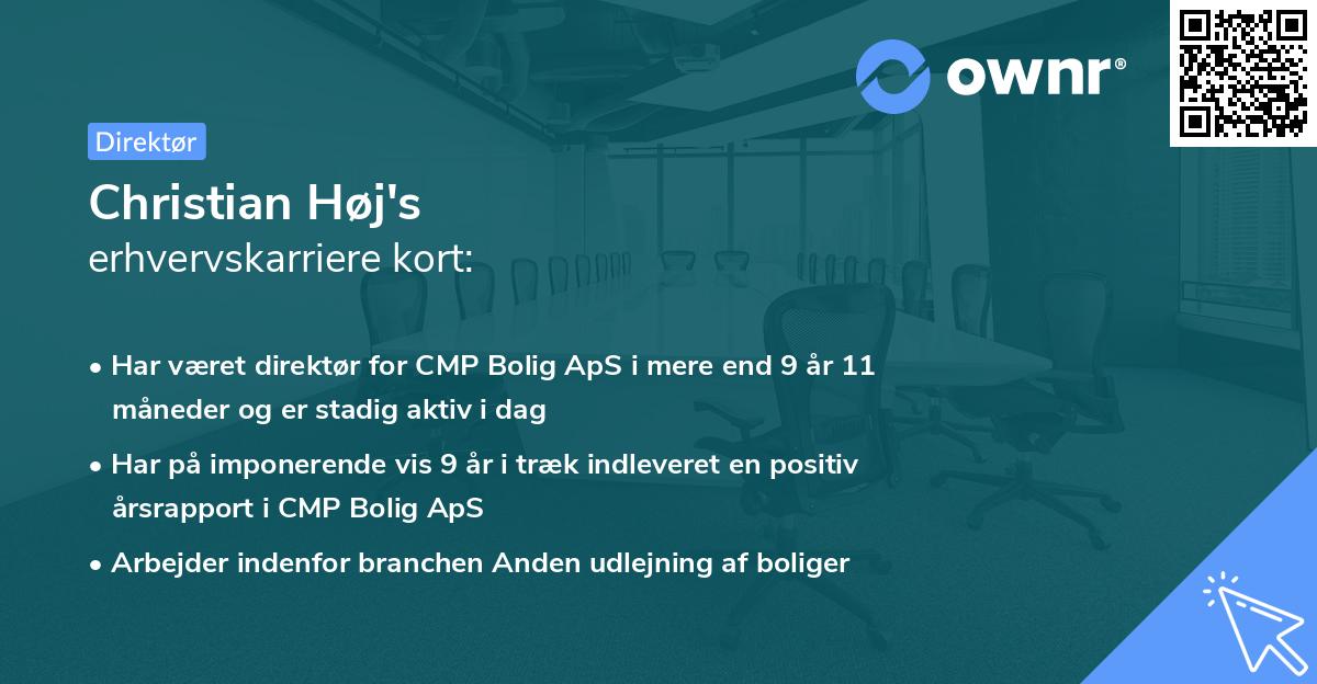 Christian Høj's erhvervskarriere kort