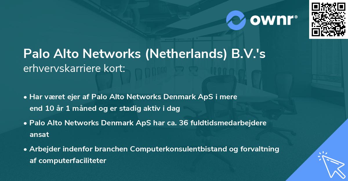 Palo Alto Networks (Netherlands) B.V.'s erhvervskarriere kort