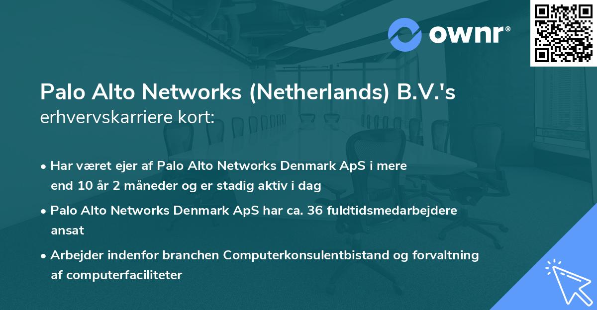 Palo Alto Networks (Netherlands) B.V.'s erhvervskarriere kort