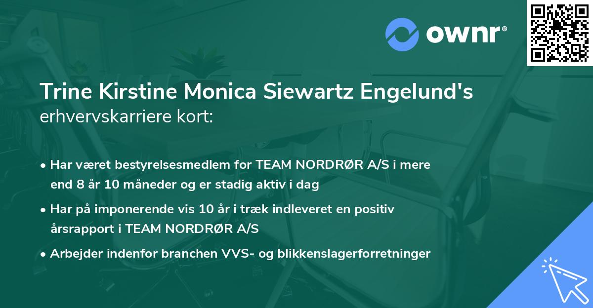 Trine Kirstine Monica Siewartz Engelund's erhvervskarriere kort