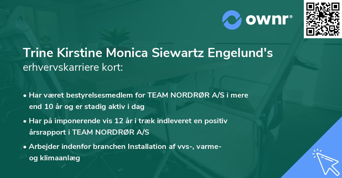 Trine Kirstine Monica Siewartz Engelund's erhvervskarriere kort