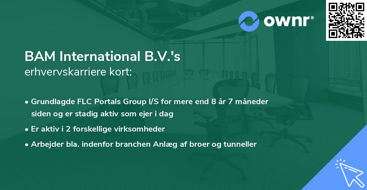 BAM International B.V.'s erhvervskarriere kort