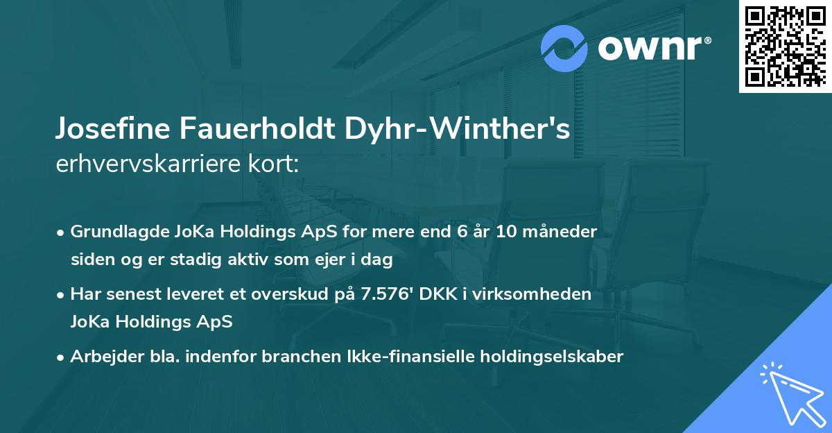 Josefine Fauerholdt Dyhr-Winther's erhvervskarriere kort