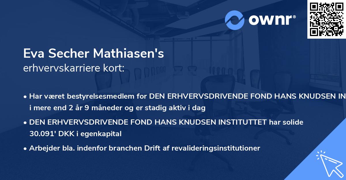 Eva Secher Mathiasen's erhvervskarriere kort