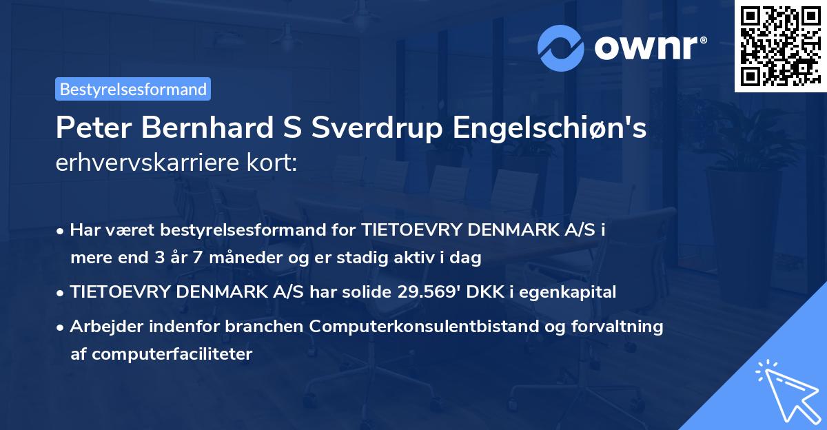 Peter Bernhard S Sverdrup Engelschiøn's erhvervskarriere kort