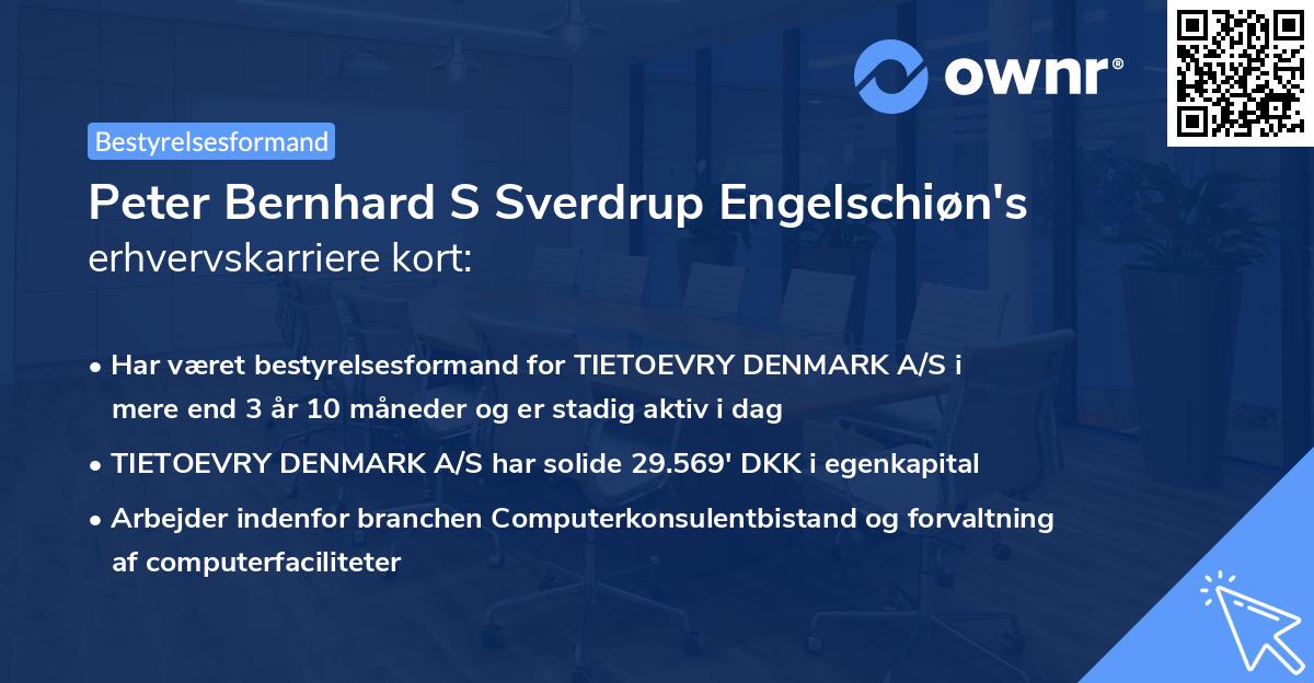Peter Bernhard S Sverdrup Engelschiøn's erhvervskarriere kort