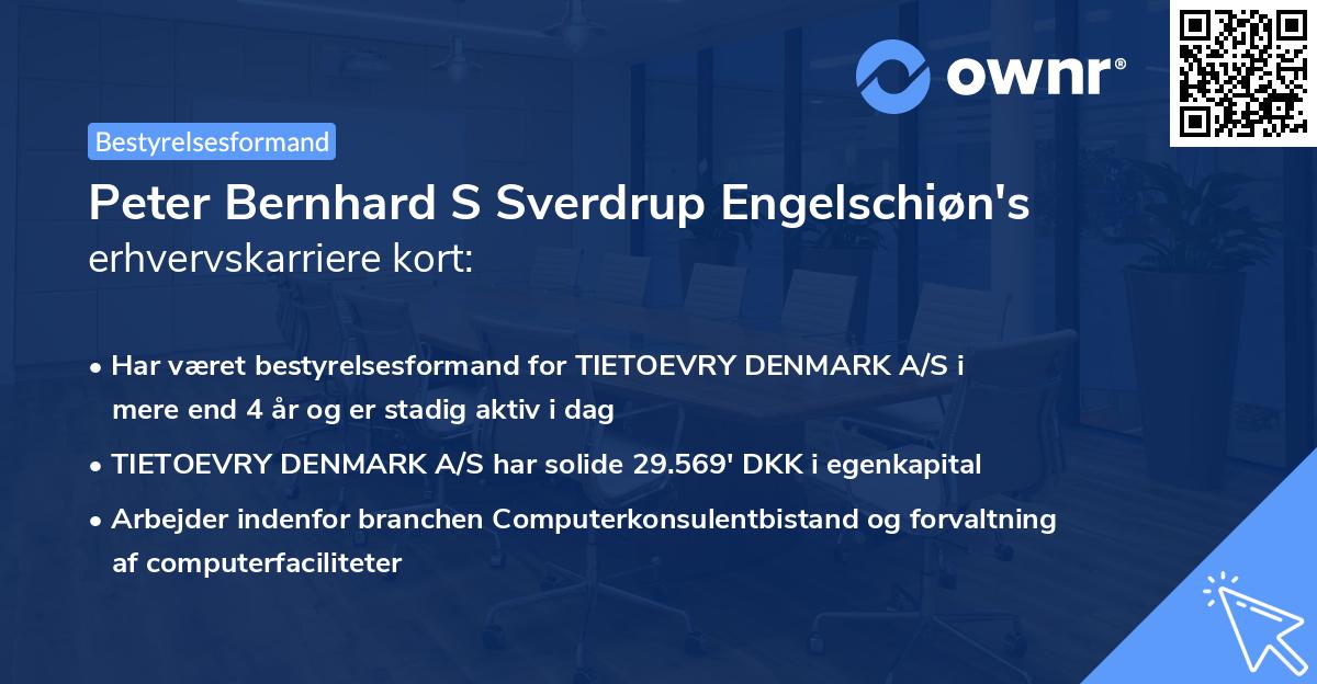 Peter Bernhard S Sverdrup Engelschiøn's erhvervskarriere kort