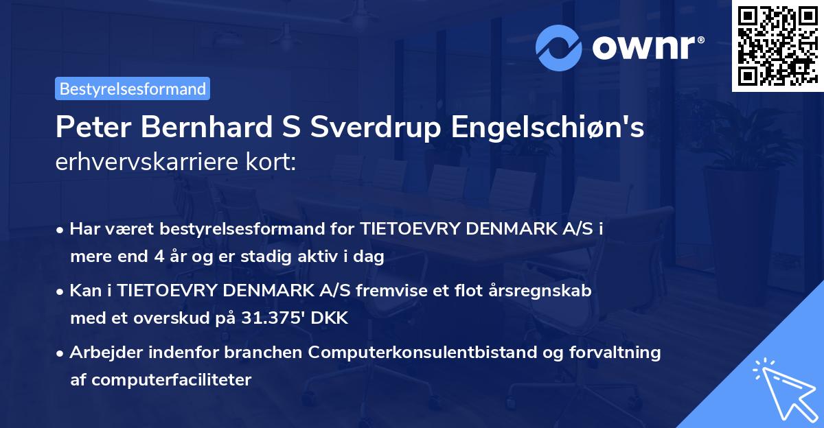 Peter Bernhard S Sverdrup Engelschiøn's erhvervskarriere kort