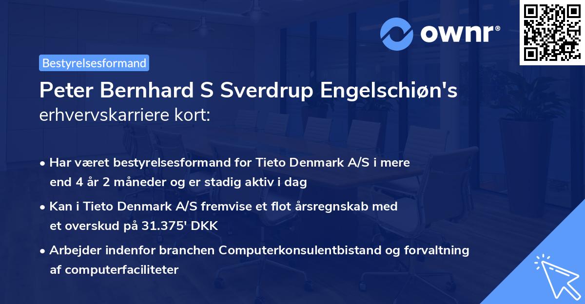 Peter Bernhard S Sverdrup Engelschiøn's erhvervskarriere kort