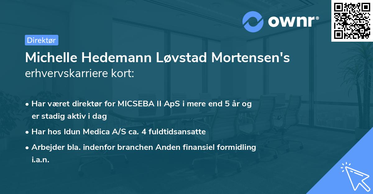 Michelle Hedemann Løvstad Mortensen's erhvervskarriere kort