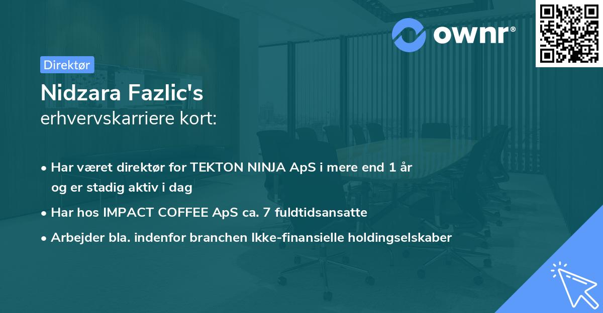 Nidzara Fazlic's erhvervskarriere kort