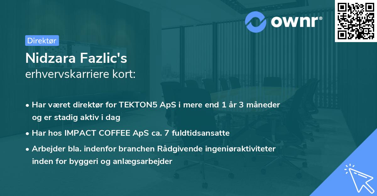 Nidzara Fazlic's erhvervskarriere kort