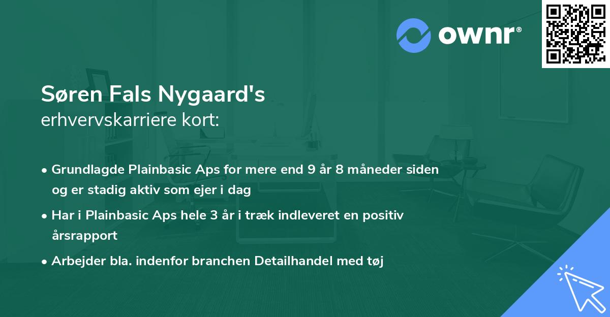 Søren Fals Nygaard's erhvervskarriere kort
