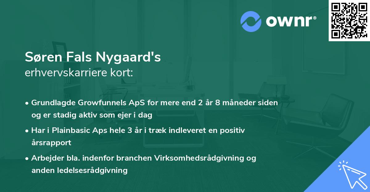 Søren Fals Nygaard's erhvervskarriere kort