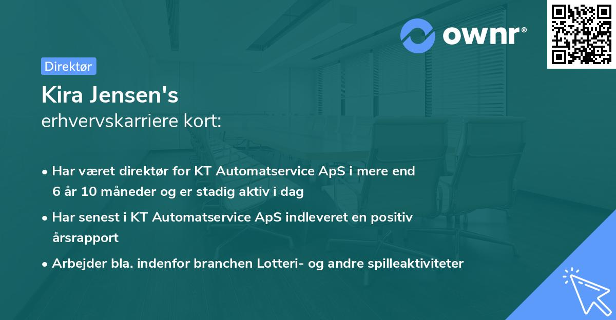 Kira Jensen's erhvervskarriere kort