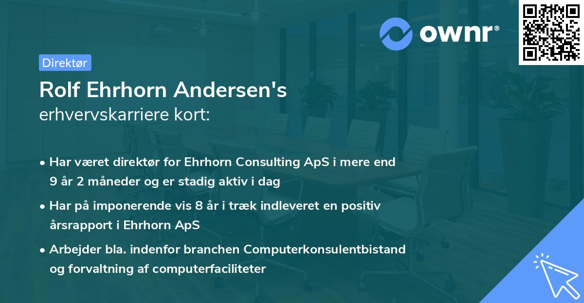 Rolf Ehrhorn Andersen's erhvervskarriere kort