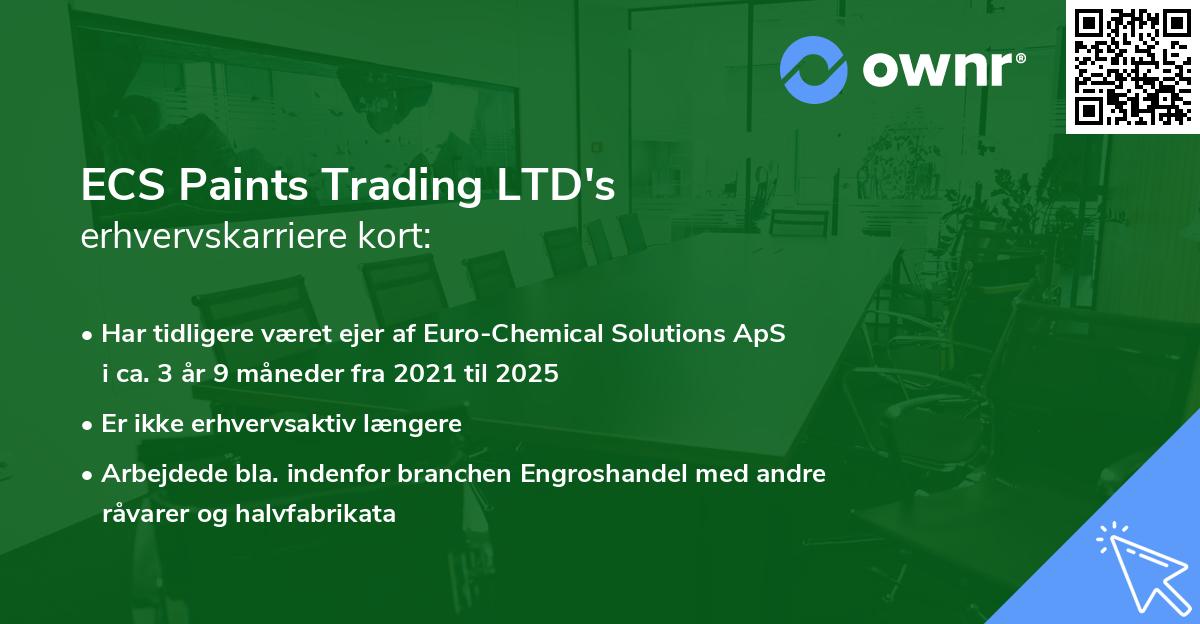 ECS Paints Trading LTD's erhvervskarriere kort