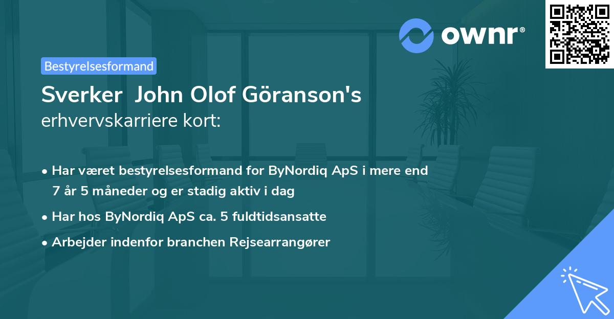 Sverker  John Olof Göranson's erhvervskarriere kort