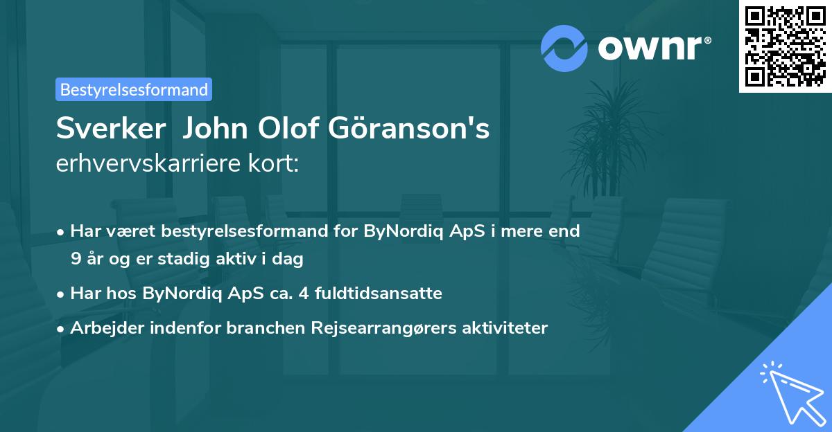 Sverker  John Olof Göranson's erhvervskarriere kort