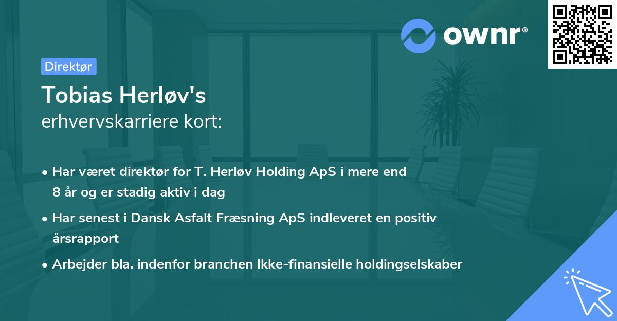 Tobias Herløv's erhvervskarriere kort