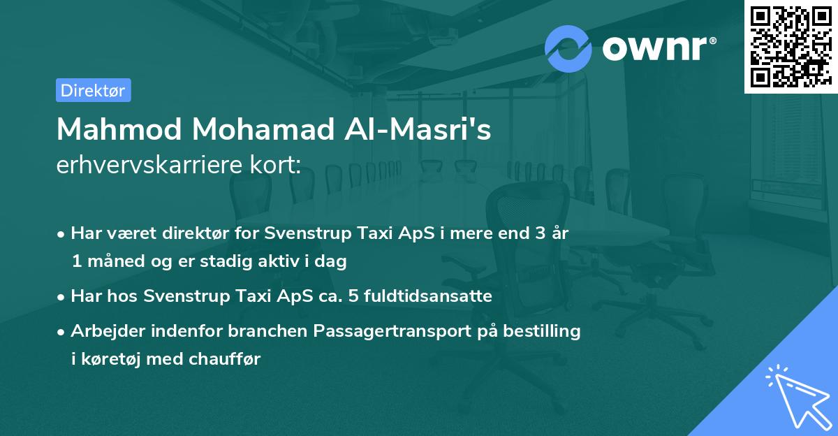 Mahmod Mohamad Al-Masri's erhvervskarriere kort