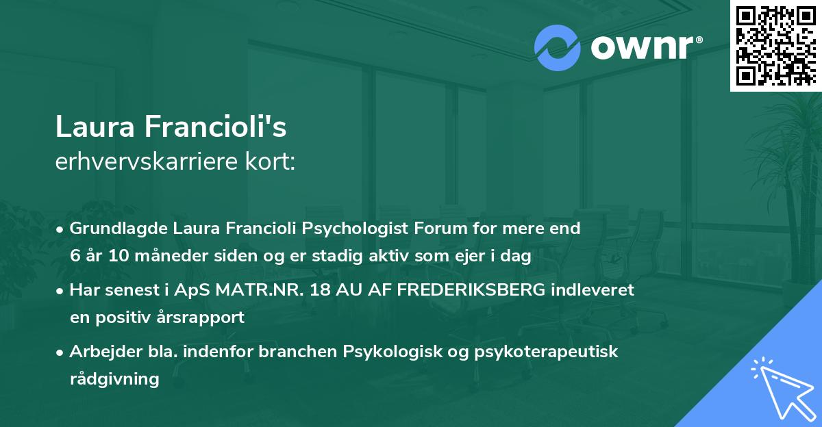 Laura Francioli's erhvervskarriere kort