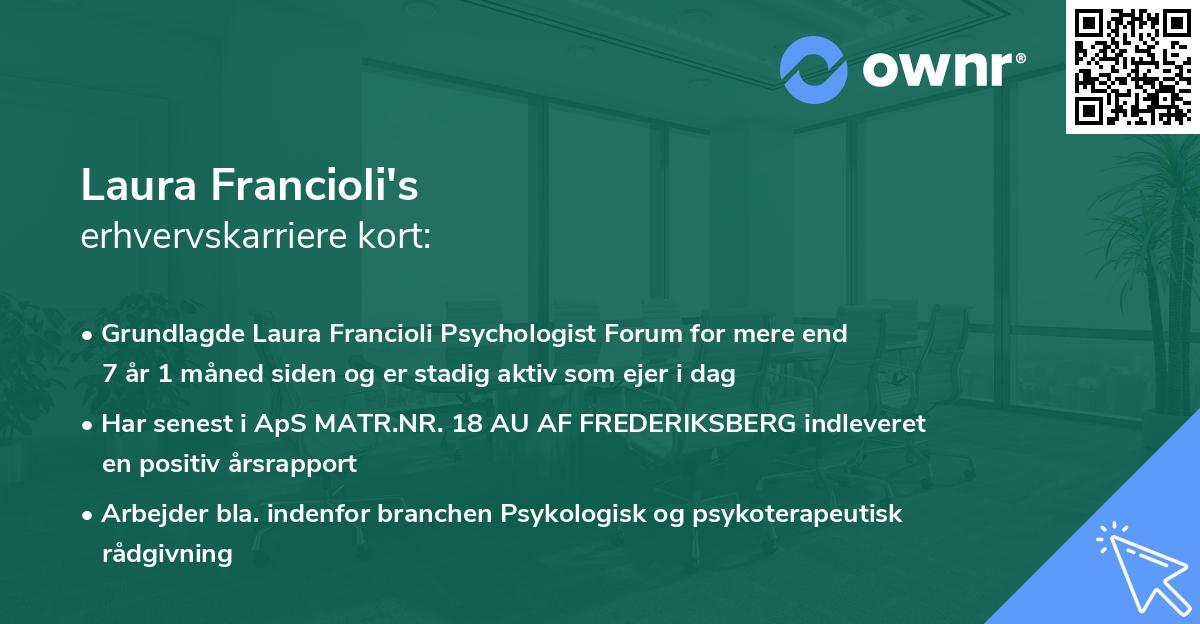 Laura Francioli's erhvervskarriere kort