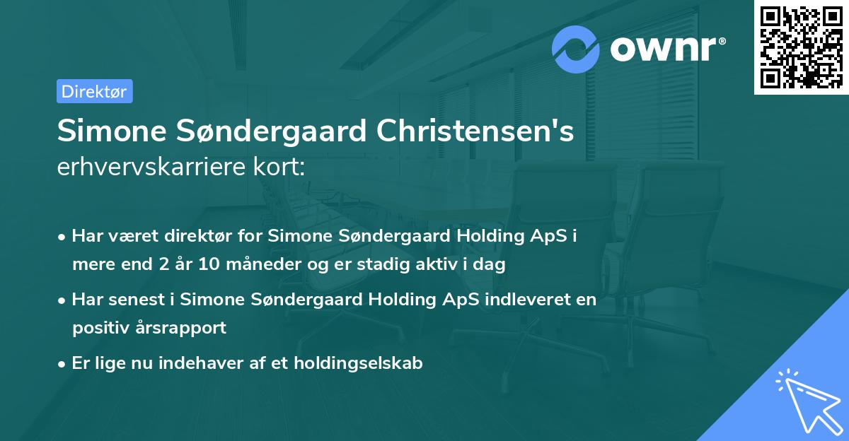 Simone Søndergaard Christensen's erhvervskarriere kort