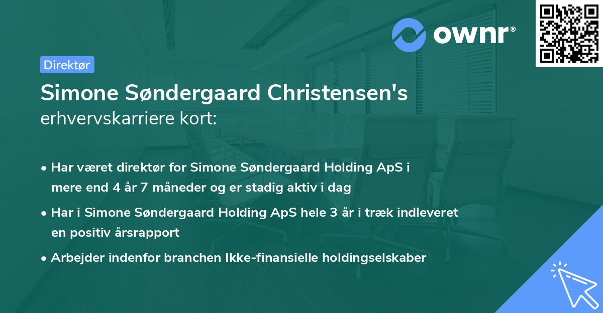 Simone Søndergaard Christensen's erhvervskarriere kort
