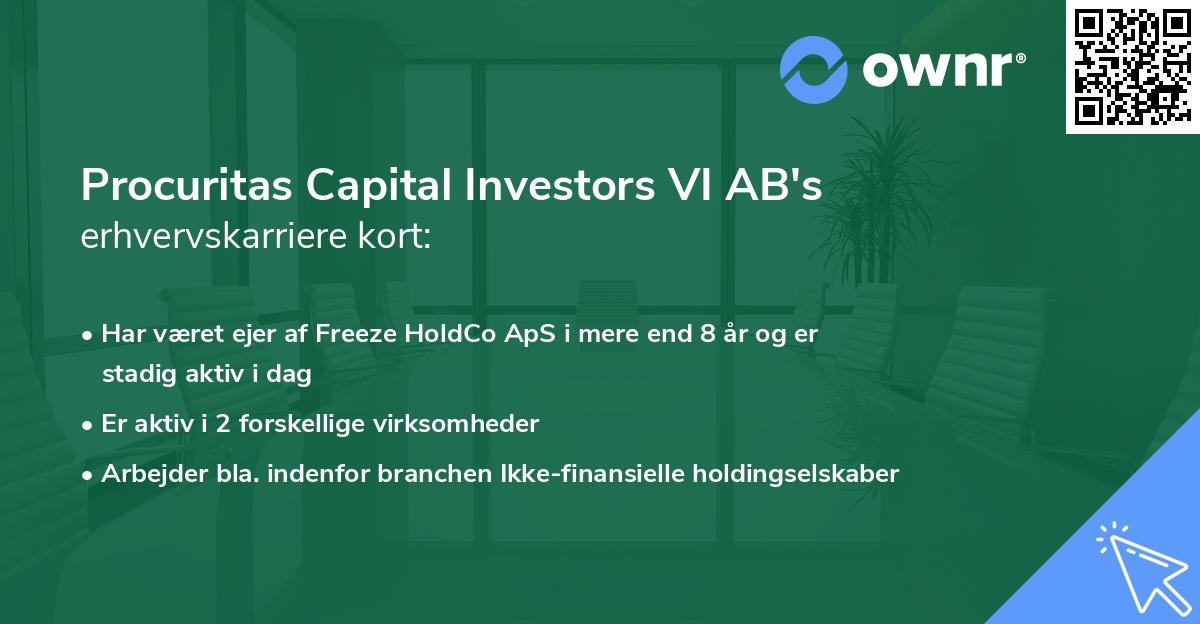 Procuritas Capital Investors VI AB's erhvervskarriere kort